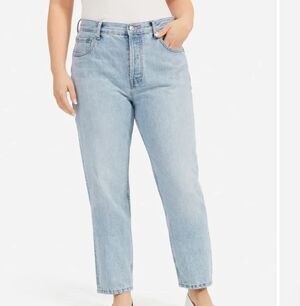 Everlane The 90's Cheeky Fit Straight Jeans-Size 33-Button Fly-Curvy Cut-Organic
